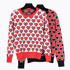 OEM \u0026 ODM 100% хлопок сердца жаккардовые женские вязаные свитера