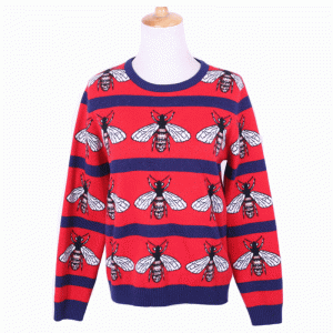Пользовательские OEM пчелы жаккардовые толстые вязаные пуловеры свитера Dongguan трикотажные фабрики