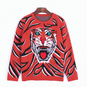 Пользовательские OEM тигровая голова жаккардовые зимние толстые шерстяные вязаные свитера