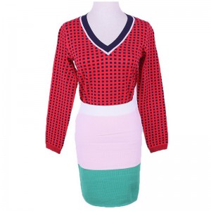 2018 офисное женское женское разных цветов сетка жаккардовое платье-свитер Twinset